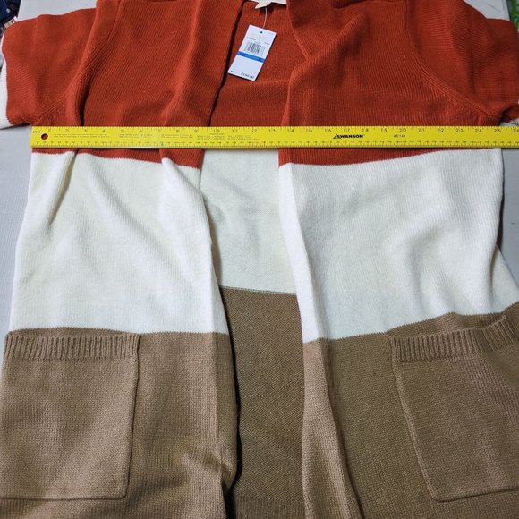 NWT MICHAEL KORS Womens Long Sleeve Open Cardigan Cape Pockets Winter Sweater XL - Picture 13 of 16